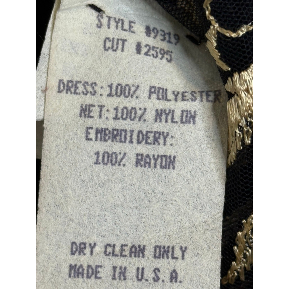 Vintage Cachet Petite by Bari Protas Black Gold Long Sleeve Dress 4P - Picture 9 of 9